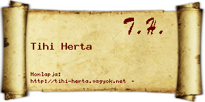 Tihi Herta névjegykártya